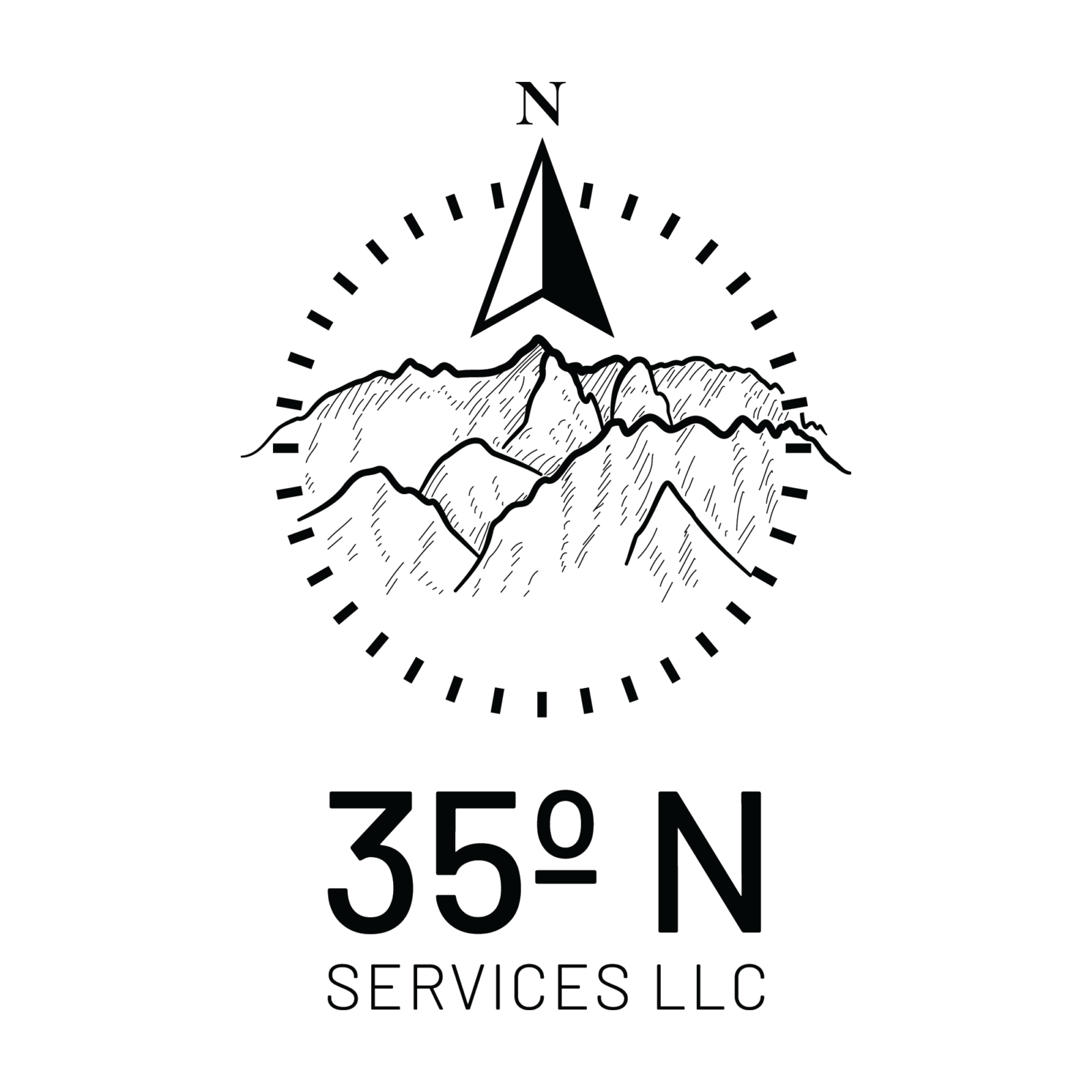 35° North Construction LLC Logo by Spencer Earp Design LLC.